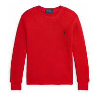 Ralph Lauren Kids 'Waffle-Knit Cotton Long Sleeve Tee' pour Enfant et petit garçon