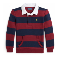 Ralph Lauren Kids 'Striped Fleece Rugby Sweatshirt' für Kleinkind & Kleiner Junge