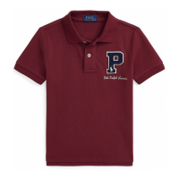 Ralph Lauren Kids 'Cotton Mesh Letterman Polo Shirt' für Kleinkind & Kleiner Junge