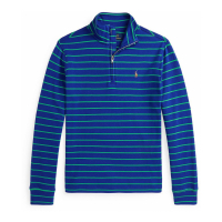 Ralph Lauren Kids 'Striped Cotton Quarter-Zip Pullover Shirt' für großes Jungen