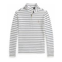 Ralph Lauren Kids 'Striped Cotton Quarter-Zip Pullover Shirt' für großes Jungen