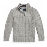 Ralph Lauren Kids 'Cable-Knit Cotton Quarter-Zip Sweater' für Kleinkind & Kleiner Junge