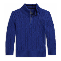 Ralph Lauren Kids 'Cable-Knit Cotton Quarter-Zip Sweater' für Kleinkind & Kleiner Junge