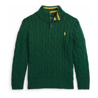 Ralph Lauren Kids 'Cable-Knit Cotton Quarter-Zip Sweater' für Kleinkind & Kleiner Junge