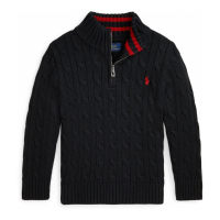 Ralph Lauren Kids 'Cable-Knit Cotton Quarter-Zip Sweater' für Kleinkind & Kleiner Junge