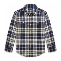 Ralph Lauren Kids 'Plaid Cotton Flannel Work Shirt' für Kleinkind & Kleiner Junge