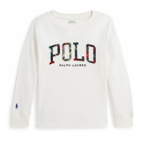 Ralph Lauren Kids 'Plaid-Logo Cotton Jersey Long Sleeve Tee' für Kleinkind & Kleiner Junge