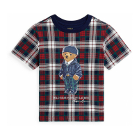 Ralph Lauren Kids 'Polo Bear Plaid Cotton Jersey Tee' für Kleinkind & Kleiner Junge