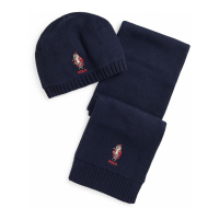 Ralph Lauren Kids 'Polo Bear Cotton-Blend Hat and Scarf, 2-Piece Set' für großes Jungen