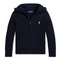 Ralph Lauren Kids 'Mini-Cable Cotton Full-Zip Hoodie' für kleinkind & kleine Mädchen