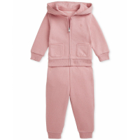 Ralph Lauren Kids 'Zip-Up Hoodie & Pants, 2 Piece Set' für Baby Mädchen