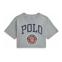 Ralph Lauren Kids 'Logo Crest Cotton Jersey Boxy Tee' für kleinkind & kleine Mädchen