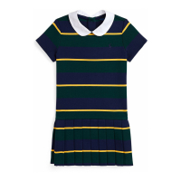 Ralph Lauren Kids 'Striped Pleated Ponte Dress' für kleinkind & kleine Mädchen