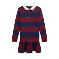 Ralph Lauren Kids 'Striped Cotton Jersey Rugby Dress' für kleinkind & kleine Mädchen