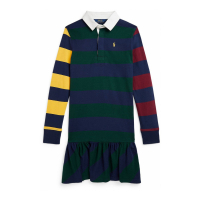 Ralph Lauren Kids 'Striped Cotton Jersey Rugby Dress' für große Mädchen