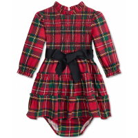 Ralph Lauren Kids 'Ruffled-Trim Plaid Dress' für Baby Mädchen