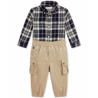 Ralph Lauren Kids 'Plaid Shirt & Cargo Pants Set' für Baby Mädchen