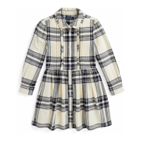 Ralph Lauren Kids 'Plaid Cotton Twill Shirtdress' für kleinkind & kleine Mädchen