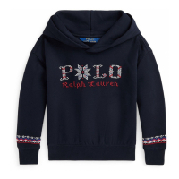 Ralph Lauren Kids 'Logo Fleece Hoodie Sweatshirt' für kleinkind & kleine Mädchen