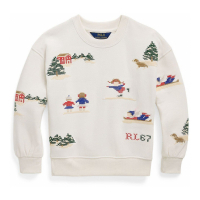 Ralph Lauren Kids 'Embroidered Fleece Sweatshirt' für kleinkind & kleine Mädchen