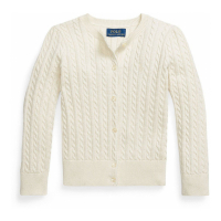 Ralph Lauren Kids 'Metallic Cable Cotton-Blend Cardigan Sweater' für kleinkind & kleine Mädchen