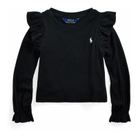 Ralph Lauren Kids 'Ruffled Cotton-Modal Long-Sleeve Sweatshirt' für kleinkind & kleine Mädchen