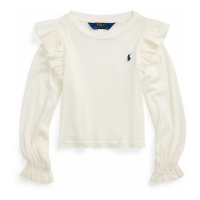 Ralph Lauren Kids 'Ruffled Cotton-Modal Long-Sleeve Sweatshirt' für kleinkind & kleine Mädchen