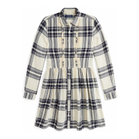 Ralph Lauren Kids 'Plaid Cotton Twill Shirtdress' für große Mädchen