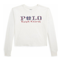 Ralph Lauren Kids 'Logo Cotton Boxy Long-Sleeve Tee' für große Mädchen