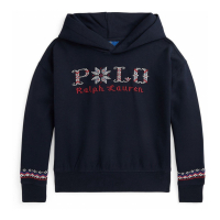 Ralph Lauren Kids 'Logo Fleece Hoodie Sweatshirt' für große Mädchen