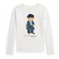 Ralph Lauren Kids 'Polo Bear Cotton Jersey Long-Sleeve Tee' für große Mädchen