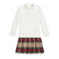 Ralph Lauren Kids 'Plaid-Skirt Ponte Dress' für große Mädchen