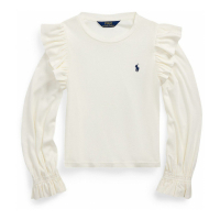 Ralph Lauren Kids 'Ruffled Cotton-Modal Long-Sleeve Sweatshirt' für große Mädchen