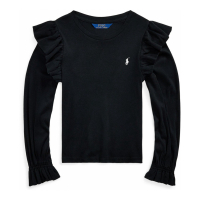 Ralph Lauren Kids 'Ruffled Cotton-Modal Long-Sleeve Sweatshirt' für große Mädchen