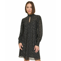 Tommy Hilfiger 'Foil-Dot Chiffon Smocked-Trim' Mini Kleid für Damen