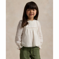 Ralph Lauren Kids 'Embroidered Cotton Voile Top' für kleinkind & kleine Mädchen