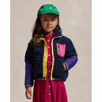 Ralph Lauren Kids 'Color-Blocked Teddy Fleece Jacket' für kleinkind & kleine Mädchen