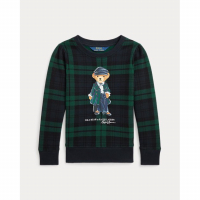 Ralph Lauren Kids 'Plaid Polo Bear Fleece Sweatshirt' für kleinkind & kleine Mädchen