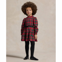 Ralph Lauren Kids 'Plaid Smocked Cotton Jersey Dress' für kleinkind & kleine Mädchen