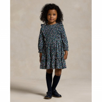 Ralph Lauren Kids 'Floral Smocked Cotton Jersey Dress' für kleinkind & kleine Mädchen