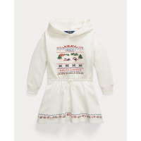 Ralph Lauren Kids 'Embroidered Fleece Hoodie Dress' für kleinkind & kleine Mädchen