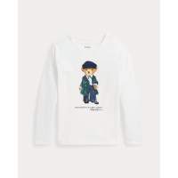 Ralph Lauren Kids 'Polo Bear Cotton Jersey Long-Sleeve Tee' für kleinkind & kleine Mädchen