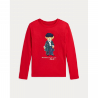 Ralph Lauren Kids 'Polo Bear Cotton Jersey Long-Sleeve Tee' für kleinkind & kleine Mädchen