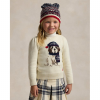 Ralph Lauren Kids 'Dog Crewneck Sweater' für kleinkind & kleine Mädchen