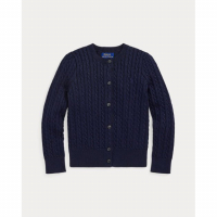 Ralph Lauren Kids 'Metallic Cable Cotton-Blend Cardigan' für kleinkind & kleine Mädchen