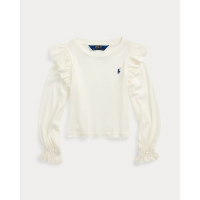 Ralph Lauren Kids 'Ruffled Cotton-Modal Long-Sleeve Top' für kleinkind & kleine Mädchen