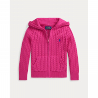 Ralph Lauren Kids 'Mini-Cable Cotton Full-Zip Hoodie' für kleinkind & kleine Mädchen