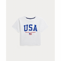 Ralph Lauren Kids 'Logo Cotton Jersey Boxy Tee' für große Mädchen