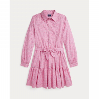 Ralph Lauren Kids 'Floral Tiered Cotton Poplin Shirtdress' für große Mädchen