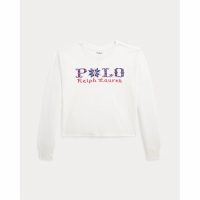 Ralph Lauren Kids 'Logo Cotton Boxy Long-Sleeve Tee' für große Mädchen